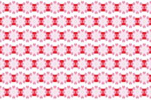 Illustration, pattern abstract of sakura flower with red label on white background. vector