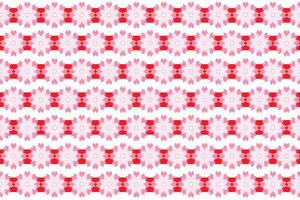 Illustration, pattern abstract of sakura flower with red label on white background. vector