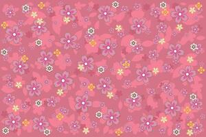 Illustration, pattern of sakura flower and soft shadow on pink background. vector