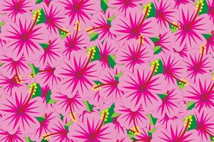 ilustración fondo de pantalla de hibisco flor con hojas antecedentes. vector