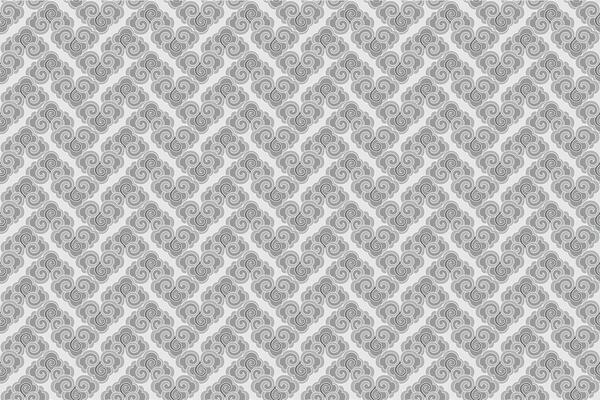Illustration pattern of the Chinese clouds on light grey background.