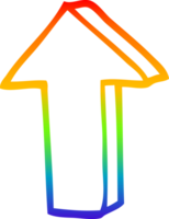 rainbow gradient line drawing cartoon arrow png