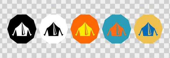 Set of camping tent icons design. For logo, symbol or web design. Vector flat illustration.