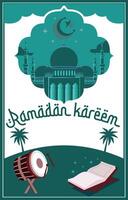 Ramadan Kareem Islamic Background vector.  Graphic design for the decoration of gift certificates, banners, card and flyer. vector