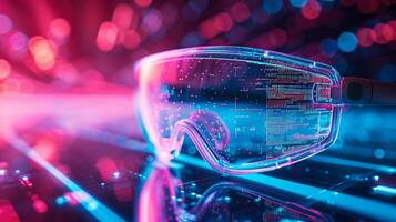 AI generated Cityscape Through Augmented Reality Glasses photo