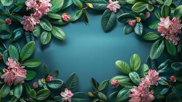 AI generated Abstract beautiful background with rhododendron flowers. photo