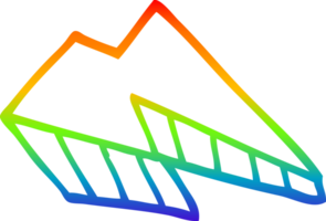 desenho de linha de gradiente de arco-íris relâmpago de desenho animado png