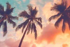 AI generated tropical tropical background. tropical backgrounds or tropical palm trees photo