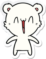 sticker of a happy polar bear cartoon png