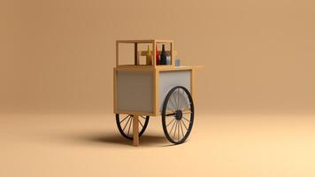 3d Illustration of Street food Cart photo