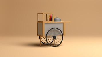 3d Illustration of Indonesian Street Vendor Cart photo