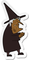 sticker of a cartoon ugly old witch png