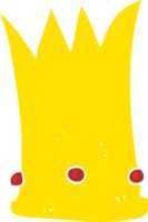 flat color illustration of a cartoon tall crown png