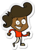 sticker of a cartoon grinning man png