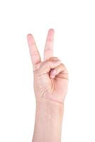 one hand on isolated background clipping path .Hands are counting numbers photo