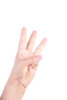 one hand on isolated background clipping path .Hands are counting numbers photo