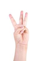 one hand on isolated background clipping path .Hands are counting numbers photo