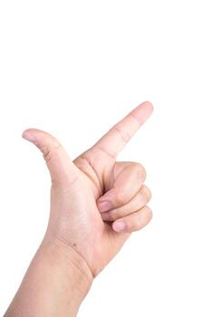 one hand on isolated background clipping path .Hands are counting numbers photo