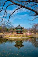 Hyangwonjeong Pavilion, Gyeongbokgung Palace, Seoul, South Korea photo