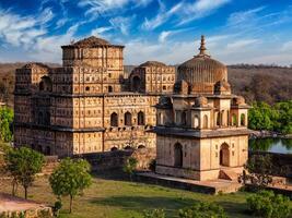 Royal cenotaphs of Orchha, India photo