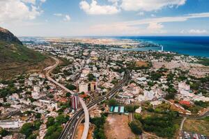 Aerial view of the city of Port-Louis, Mauritius, Africa photo