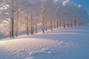 AI generated Natural winter landscape. A beautiful winter place in nature photo