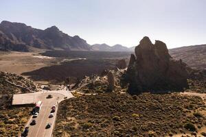 A crater in the Teide Volcano National Park.A Martian view.Tenerife.Spain photo