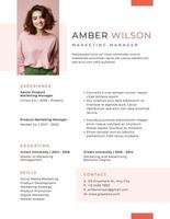 White Cream Minimalist Marketing Manager Resume template