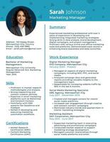 Marketing Resume ATS template