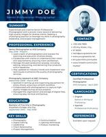 Senior Professional Photographer CREATIVE ATS Resume Template