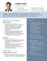 ATS Friendly Business Finance Resume template