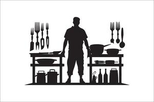 Bbq and grill related Silhouette Vector