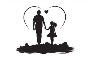 AI generated Happy Father Day Silhouette vector