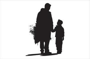 AI generated Happy Father Day Silhouette vector