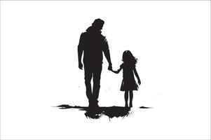 AI generated Happy Father Day Silhouette vector