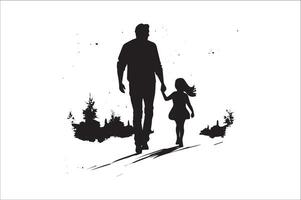 AI generated Happy Father Day Silhouette vector