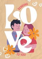 Illustrated Love Greeting Card Template