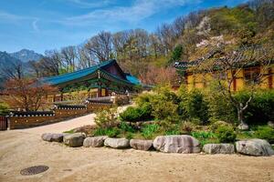 Sinheungsa temple in Seoraksan National Park, Seoraksan, South Korea photo