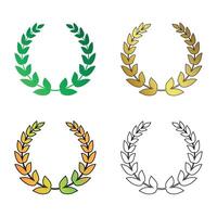 Set of various vector laurel wreaths