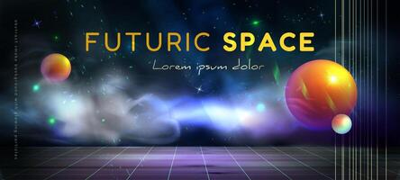 Vector illustration of futuristic space abstract background. Futuristic hi-tech HUD element.  Eps 10