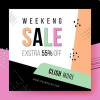 Colorful abstract sale post. Template design for special offers advertisement. Vector