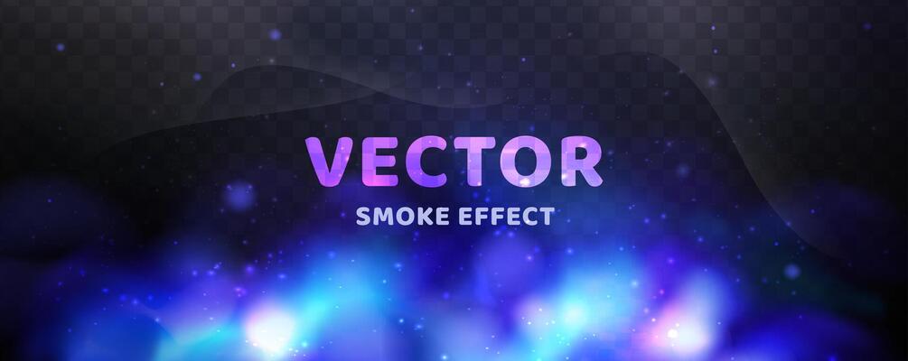 Vector illustration of blue abstract background with glowing particles. Smoke effect. Futuristic design. Eps 10