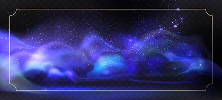 Smoke and fog. Space background. Futuristic galaxy with stars and nebula. Vector illustration. Eps 10