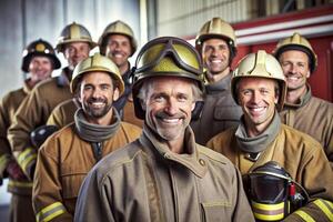 AI generated Firefighter team service photo