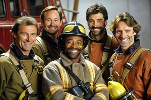 AI generated Firefighter team service photo