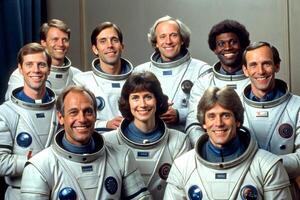 AI generated astronaut team space photo
