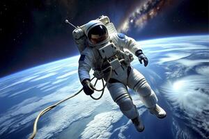 AI generated astronaut Earth world planet photo