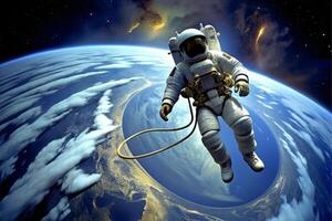 AI generated astronaut Earth world planet photo