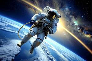 AI generated astronaut Earth world planet photo