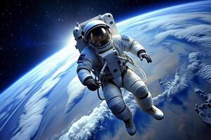 AI generated astronaut Earth world planet photo